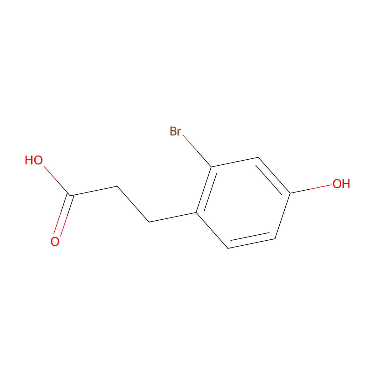 3-(2-Bromo-4-hydroxyphenyl)propanoic acid molecular structure, CAS 1261615-71-7