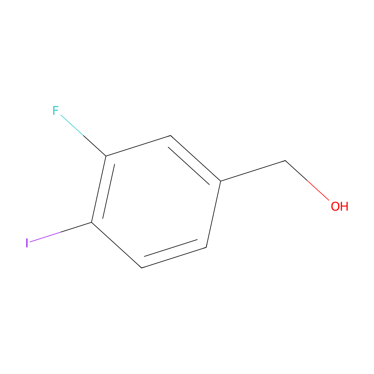(3-Fluoro-4-iodophenyl)methanol molecular structure, CAS 1261615-96-6