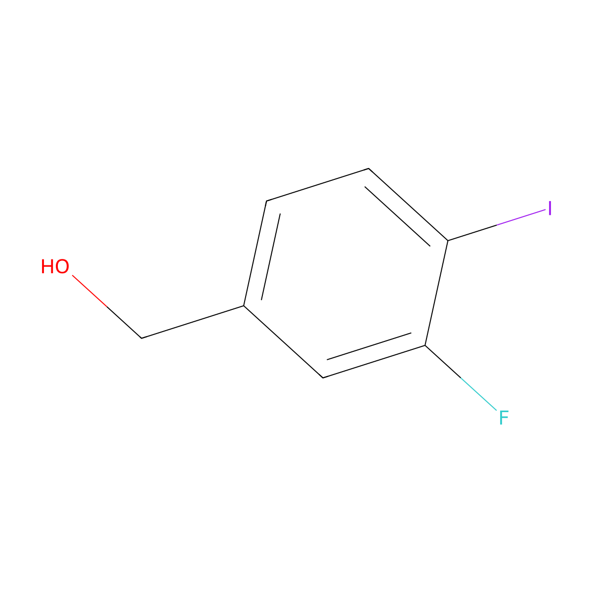 (3-Fluoro-4-iodophenyl)methanol molecular structure, CAS 1261615-96-6