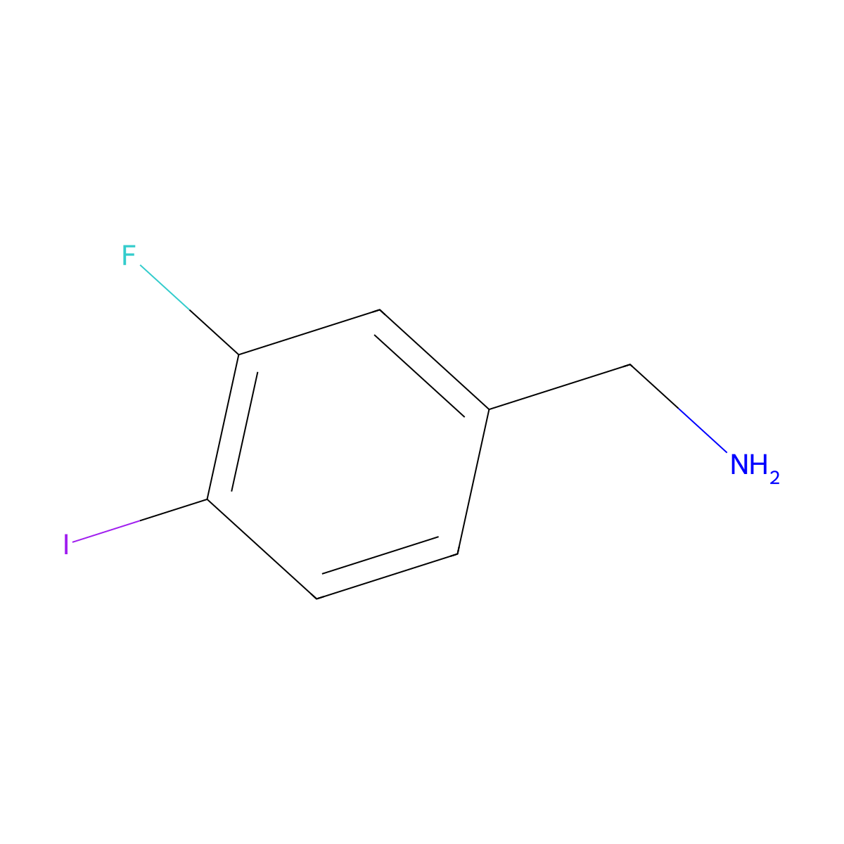 (3-Fluoro-4-iodophenyl)methanamine molecular structure, CAS 1261615-99-9