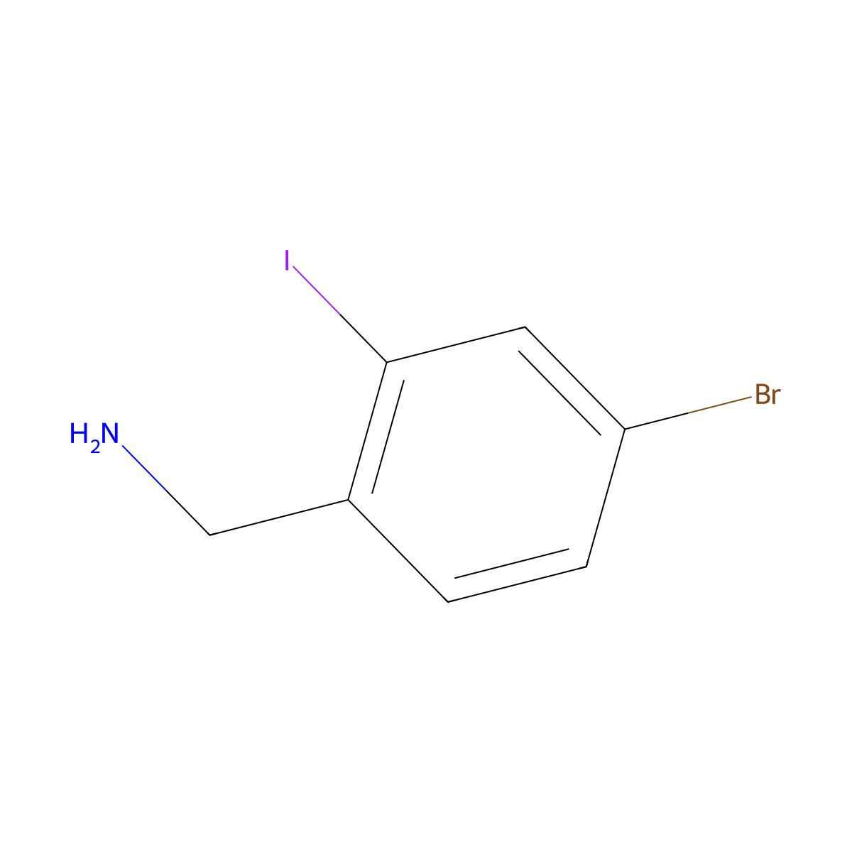 (4-Bromo-2-iodophenyl)methanamine molecular structure, CAS 1261616-18-5