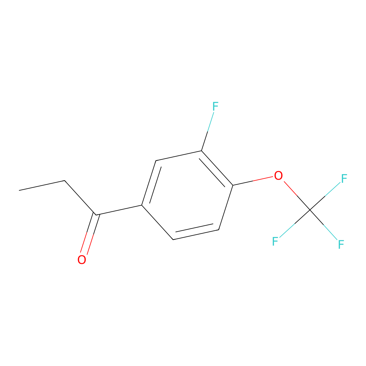 1-(3-Fluoro-4-(trifluoromethoxy)phenyl)propan-1-one molecular structure, CAS 1261616-43-6
