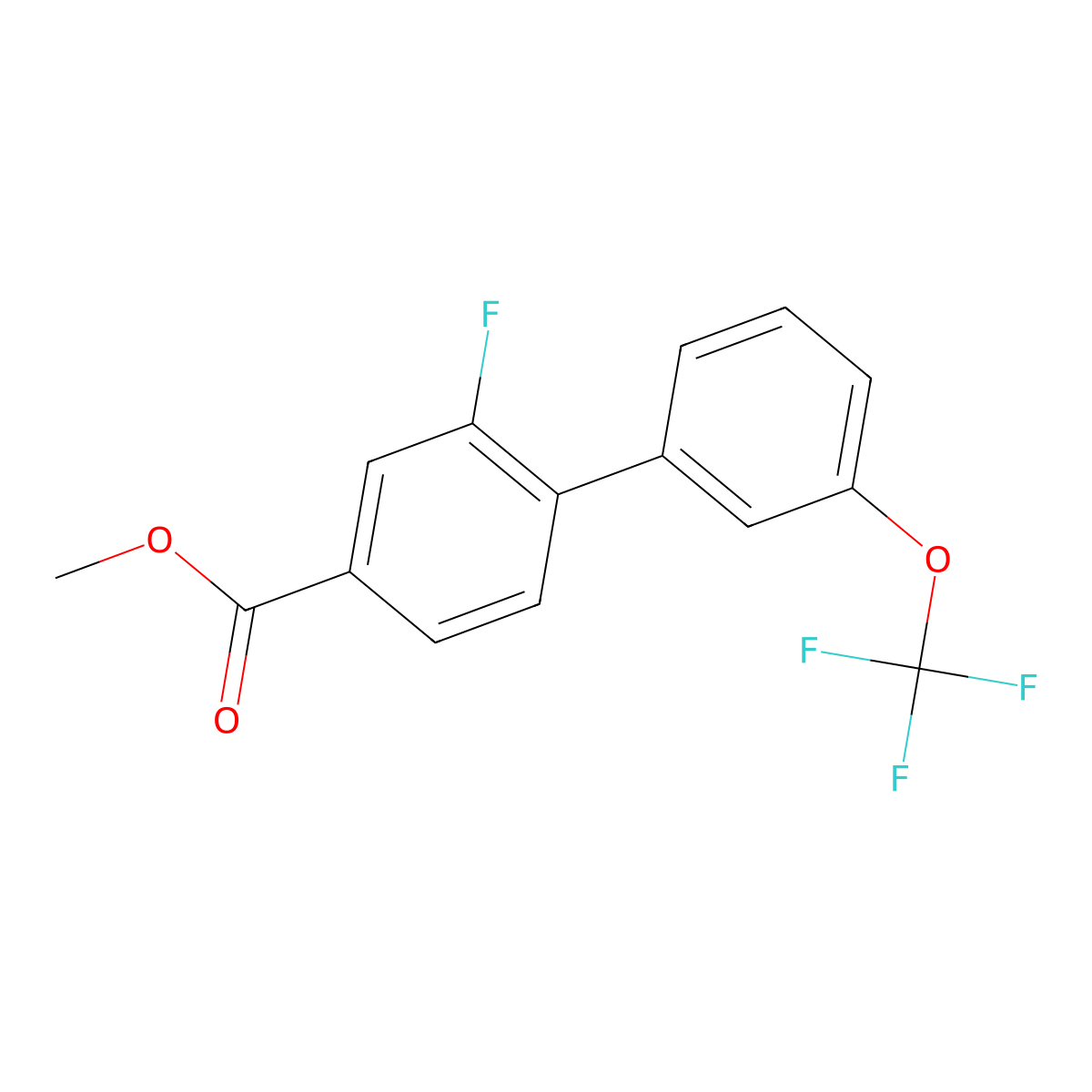 2-Fluoro-3'-(trifluoromethoxy)biphenyl-4-carboxylic acid methyl ester molecular structure, CAS 1261616-51-6