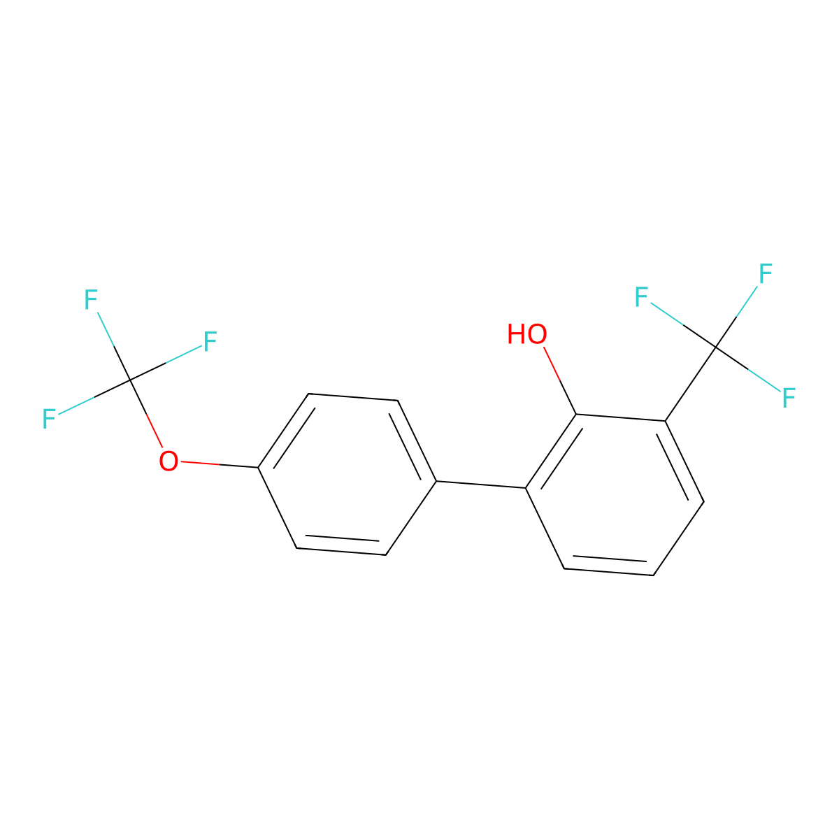2-[4-(Trifluoromethoxy)phenyl]-6-(trifluoromethyl)phenol molecular structure, CAS 1261617-03-1
