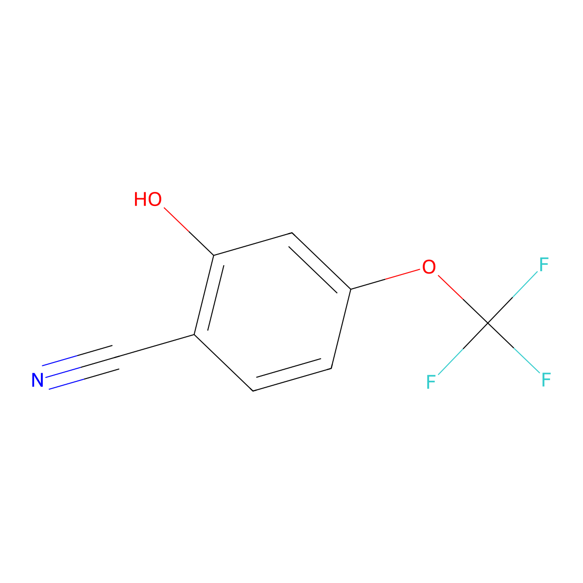 2-Hydroxy-4-(trifluoromethoxy)benzonitrile molecular structure, CAS 1261617-46-2