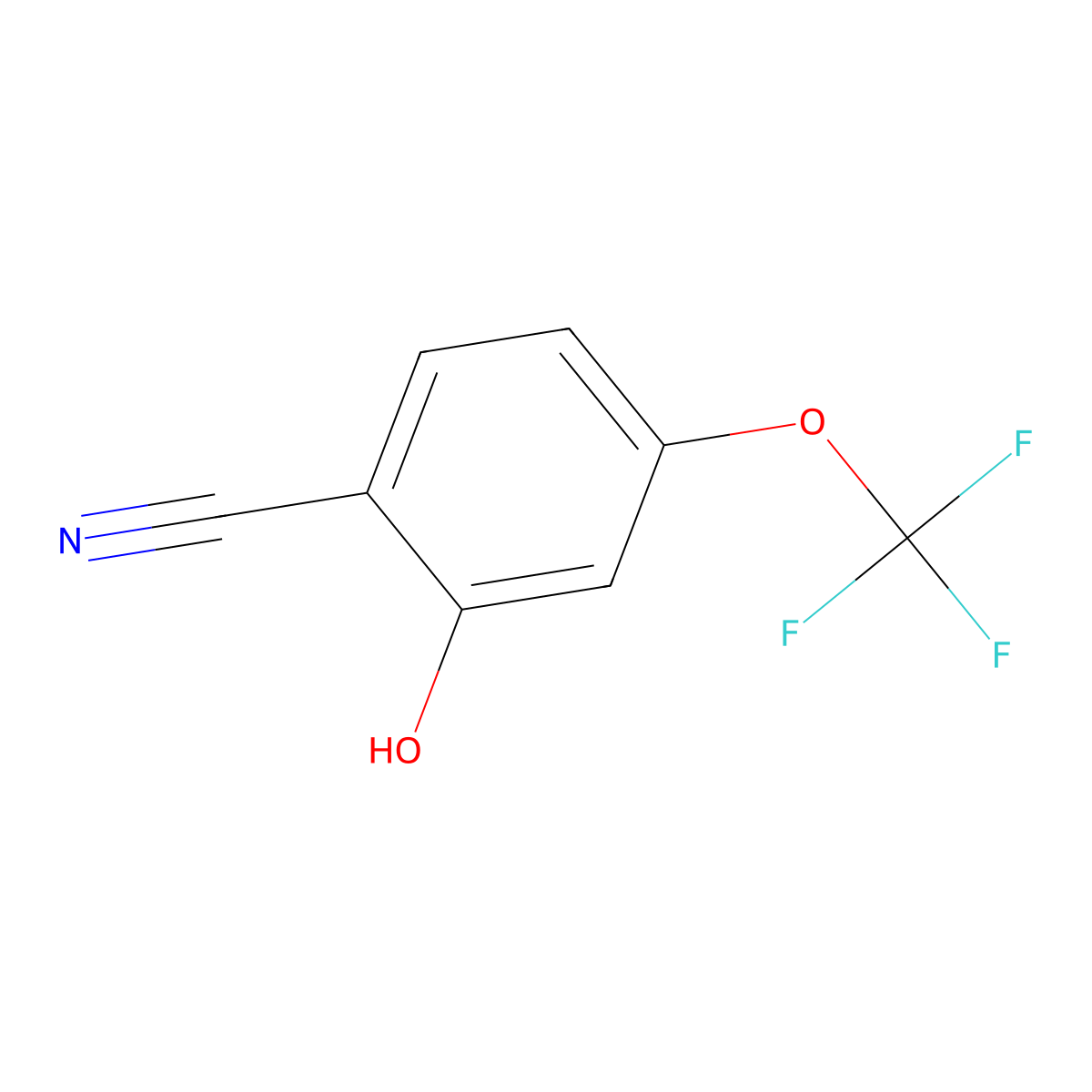 2-Hydroxy-4-(trifluoromethoxy)benzonitrile molecular structure, CAS 1261617-46-2