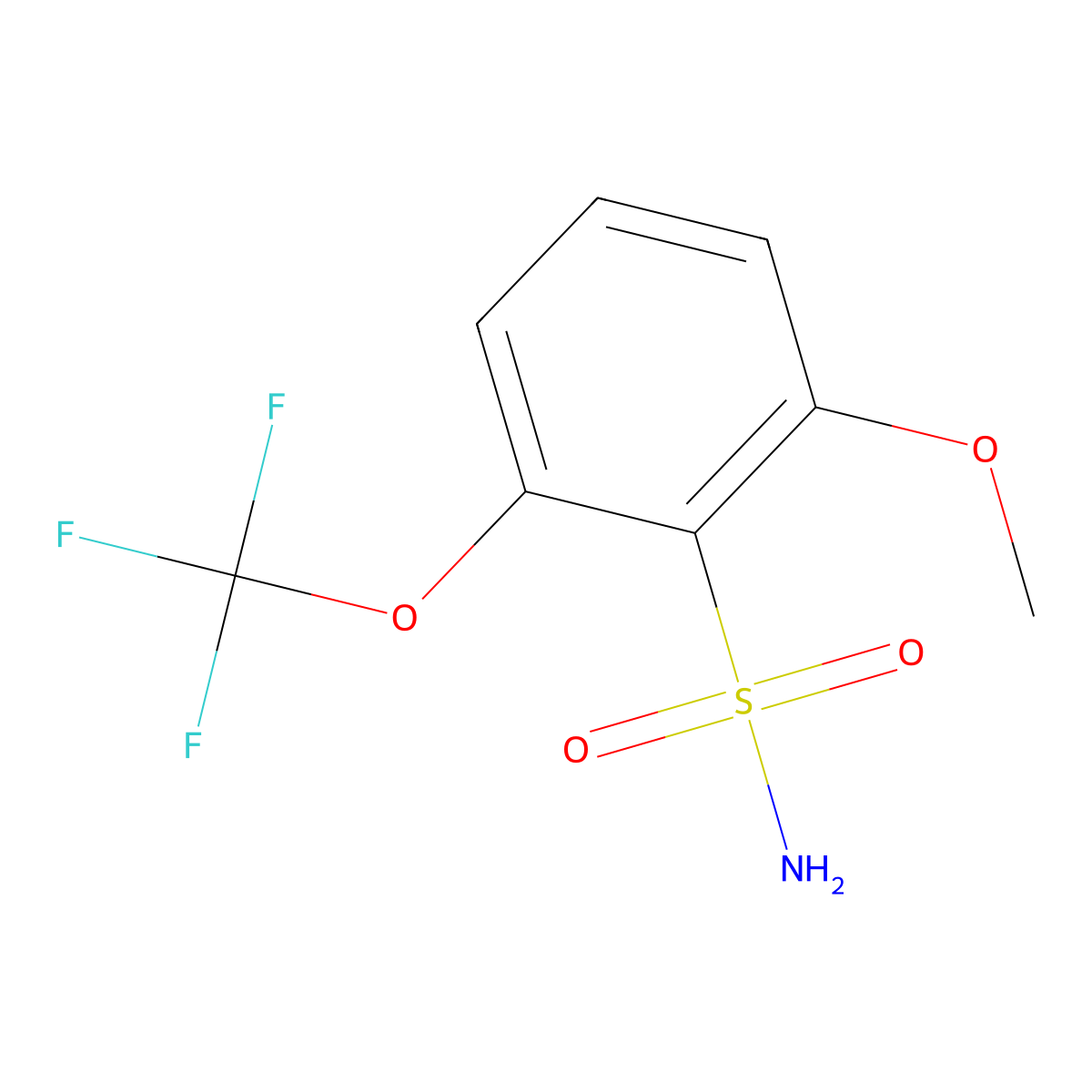 2-Methoxy-6-(trifluoromethoxy)benzene-1-sulfonamide molecular structure, CAS 1261617-69-9