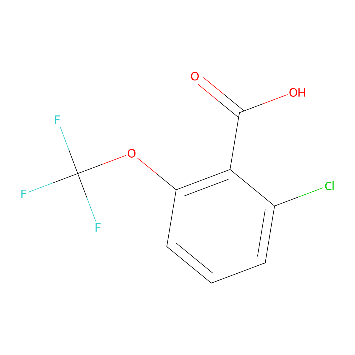 2-Chloro-6-(trifluoromethoxy)benzoic acid molecular structure, CAS 1261617-84-8