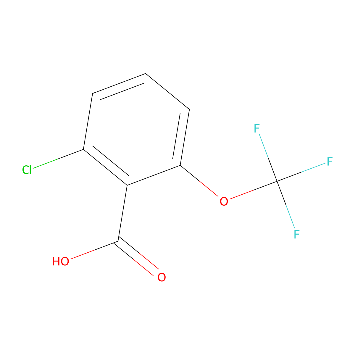 2-Chloro-6-(trifluoromethoxy)benzoic acid molecular structure, CAS 1261617-84-8