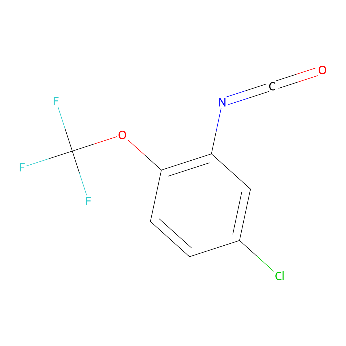 4-Chloro-2-isocyanato-1-(trifluoromethoxy)benzene molecular structure, CAS 1261617-89-3