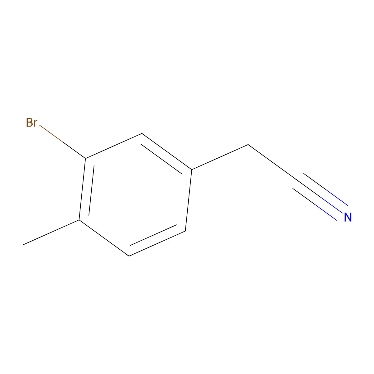 2-(3-Bromo-4-methylphenyl)acetonitrile molecular structure, CAS 1261618-06-7