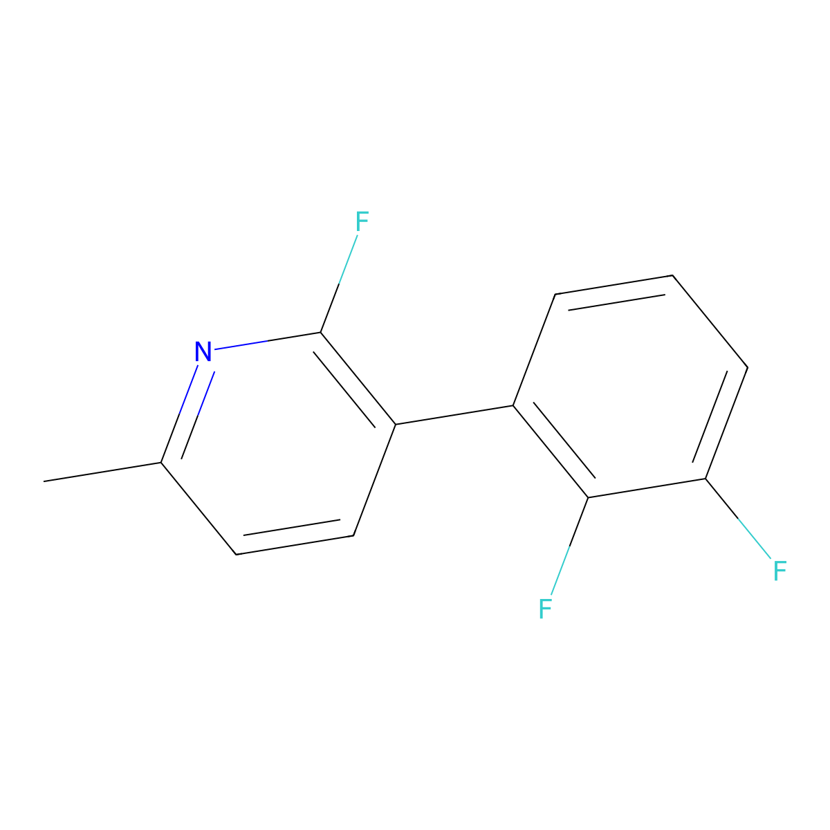 Pyridine, 3-(2,3-difluorophenyl)-2-fluoro-6-methyl- molecular structure, CAS 1261618-24-9