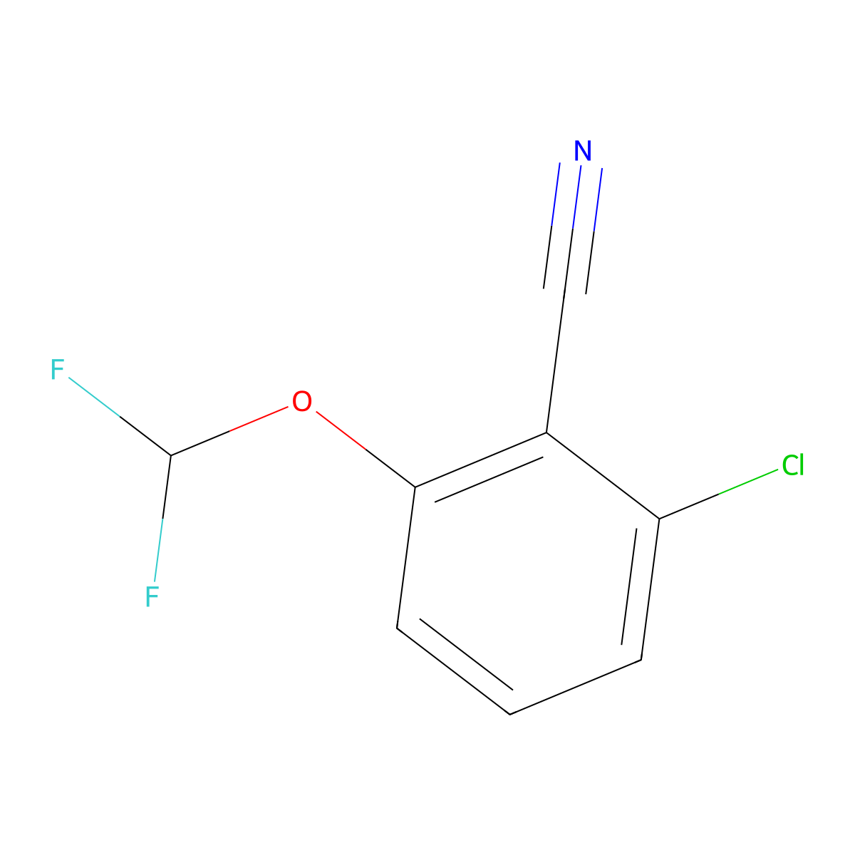 2-Chloro-6-(difluoromethoxy)benzonitrile molecular structure, CAS 1261618-35-2