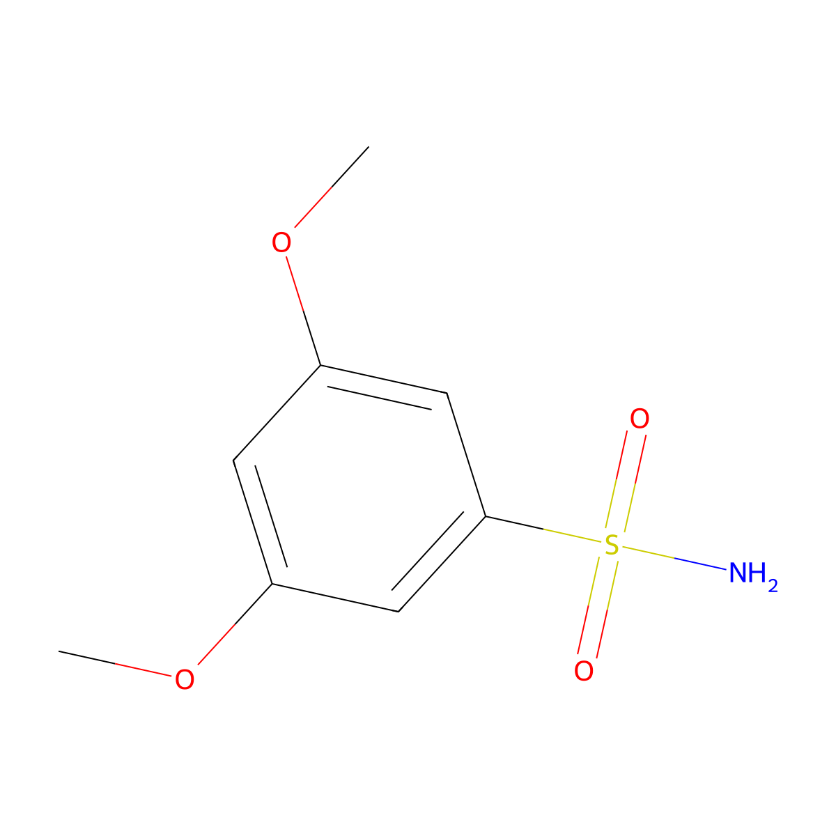 3,5-Dimethoxybenzene-1-sulfonamide molecular structure, CAS 1261618-39-6