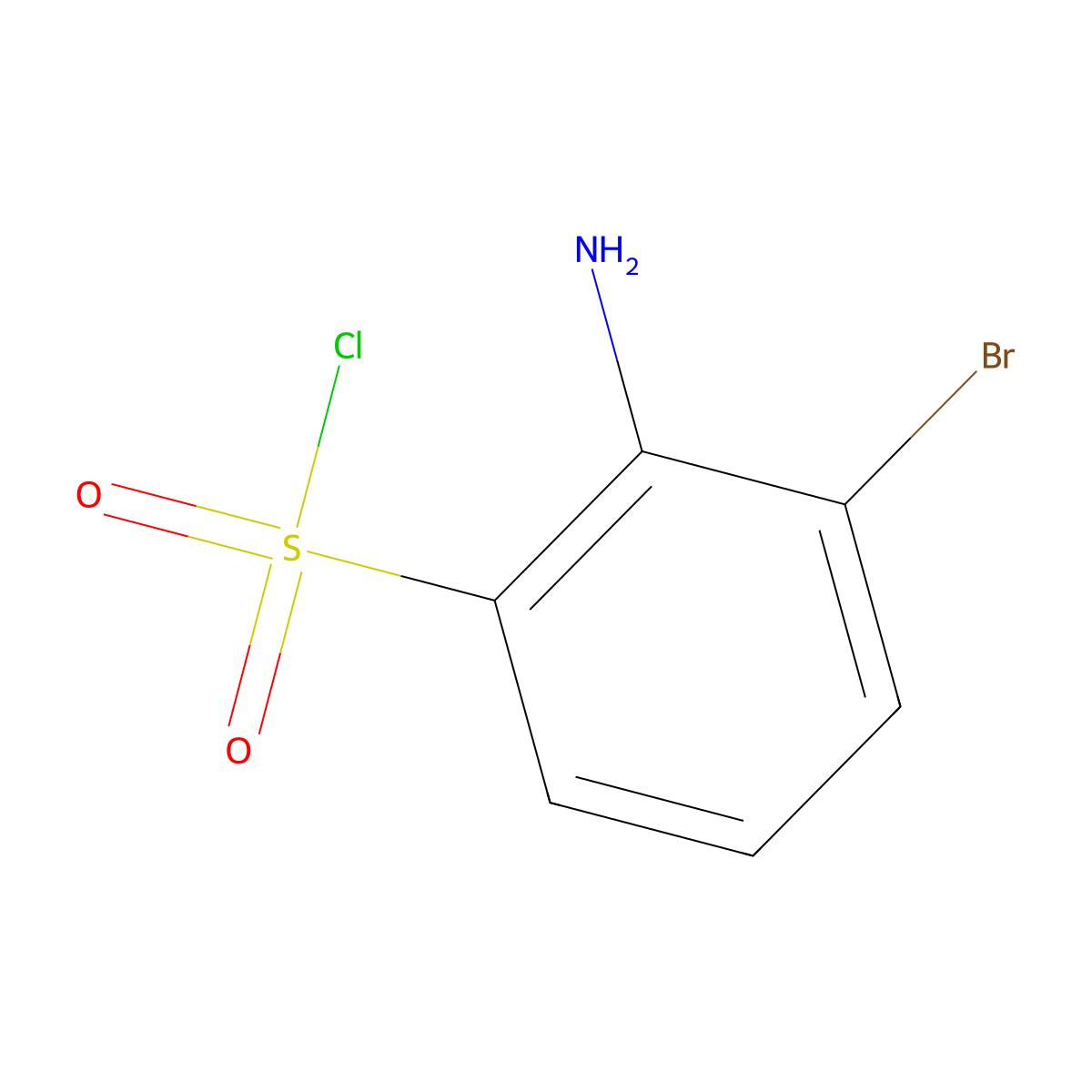 2-Amino-3-bromobenzene-1-sulfonyl chloride molecular structure, CAS 1261619-12-8