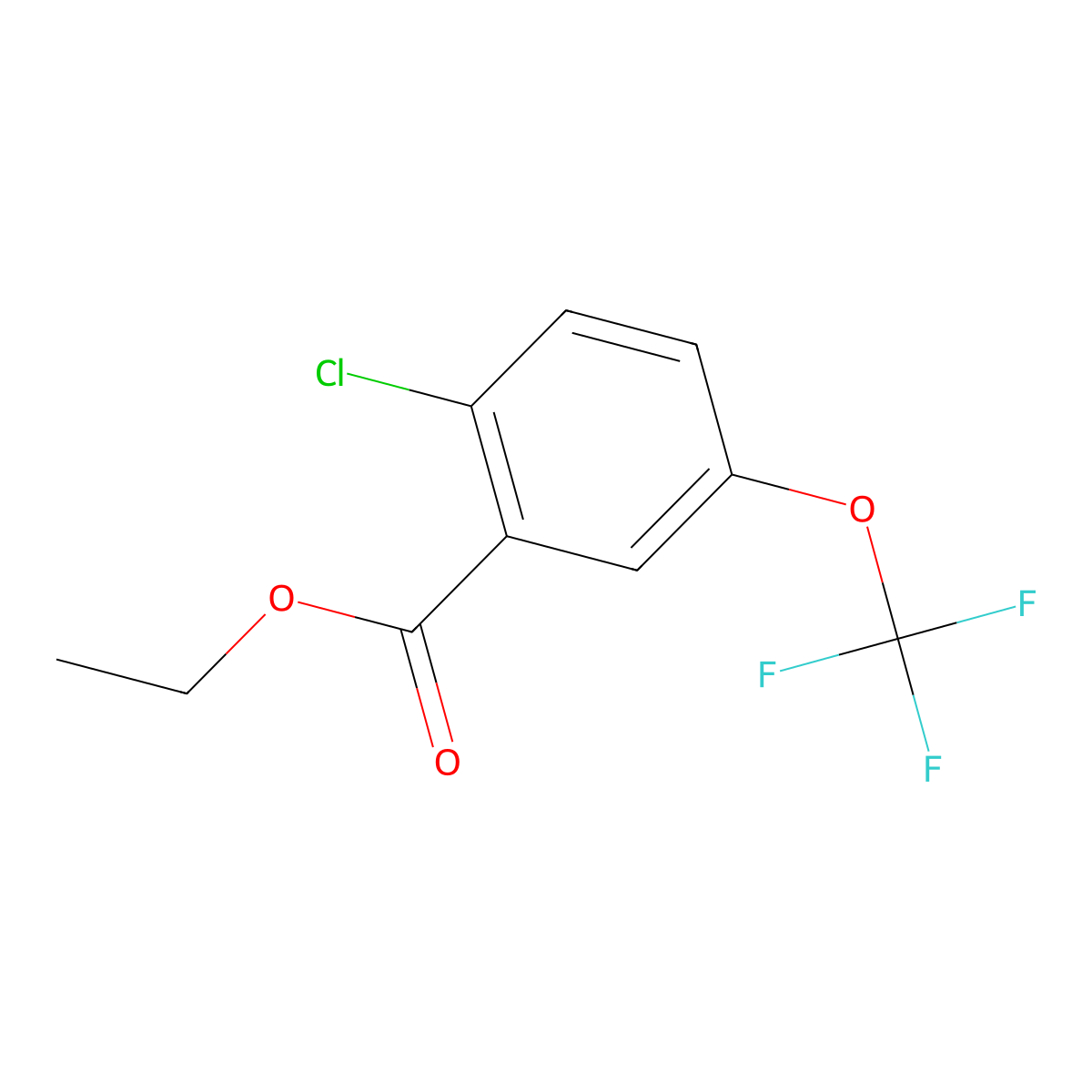 Ethyl 2-chloro-5-(trifluoromethoxy)benzoate molecular structure, CAS 1261619-29-7