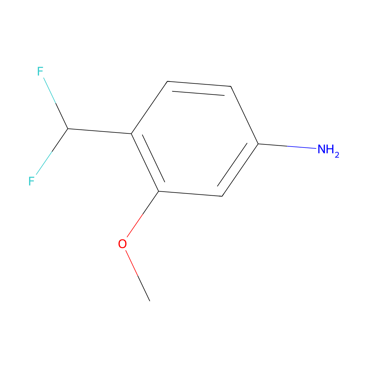 4-(Difluoromethyl)-3-methoxyaniline molecular structure, CAS 1261619-53-7