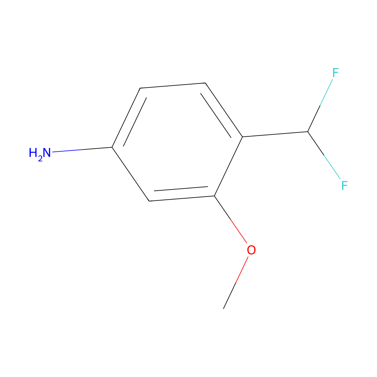 4-(Difluoromethyl)-3-methoxyaniline molecular structure, CAS 1261619-53-7