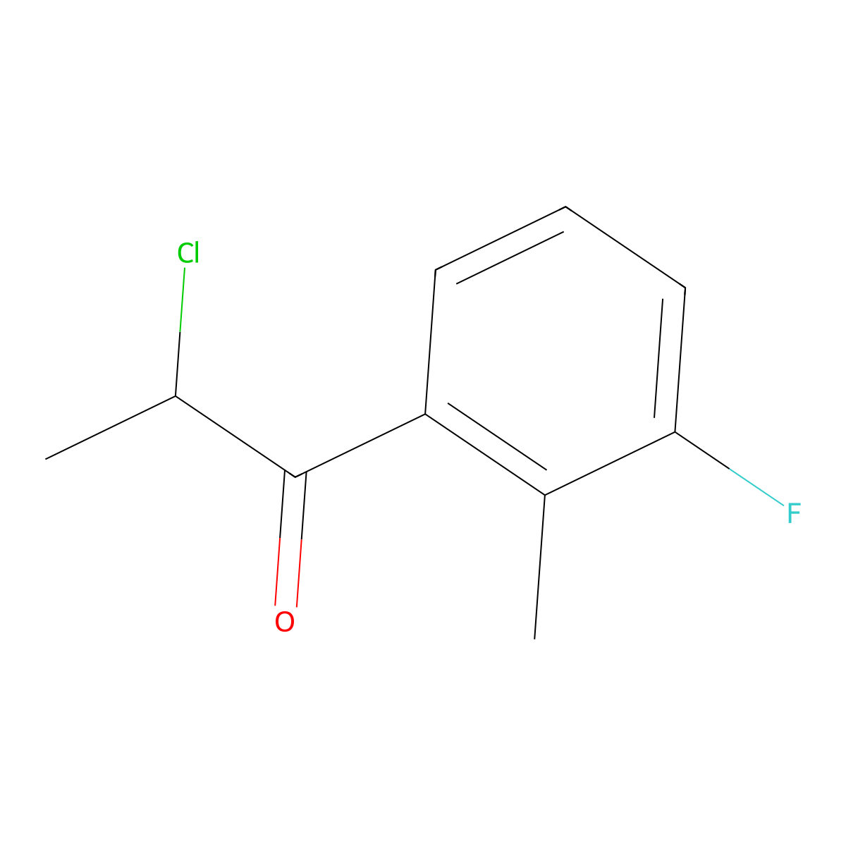 2-Chloro-1-(3-fluoro-2-methylphenyl)propan-1-one molecular structure, CAS 1261619-84-4