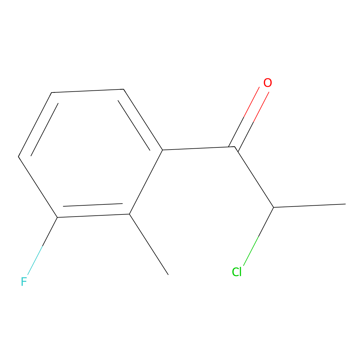 2-Chloro-1-(3-fluoro-2-methylphenyl)propan-1-one molecular structure, CAS 1261619-84-4