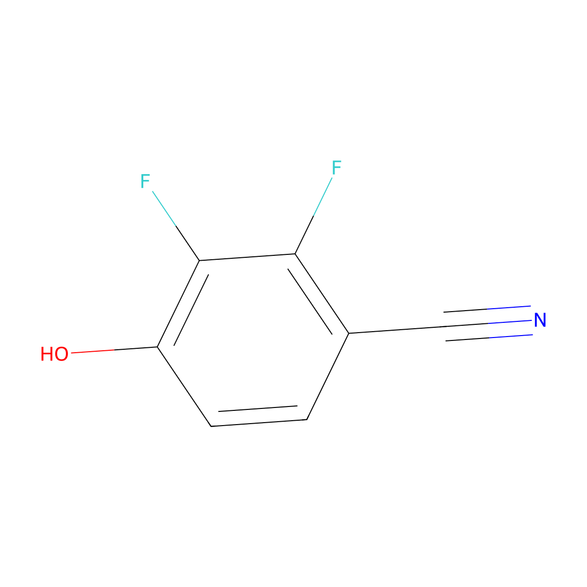 2,3-Difluoro-4-hydroxybenzonitrile molecular structure, CAS 126162-38-7