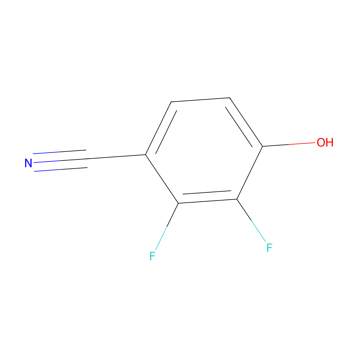 2,3-Difluoro-4-hydroxybenzonitrile molecular structure, CAS 126162-38-7