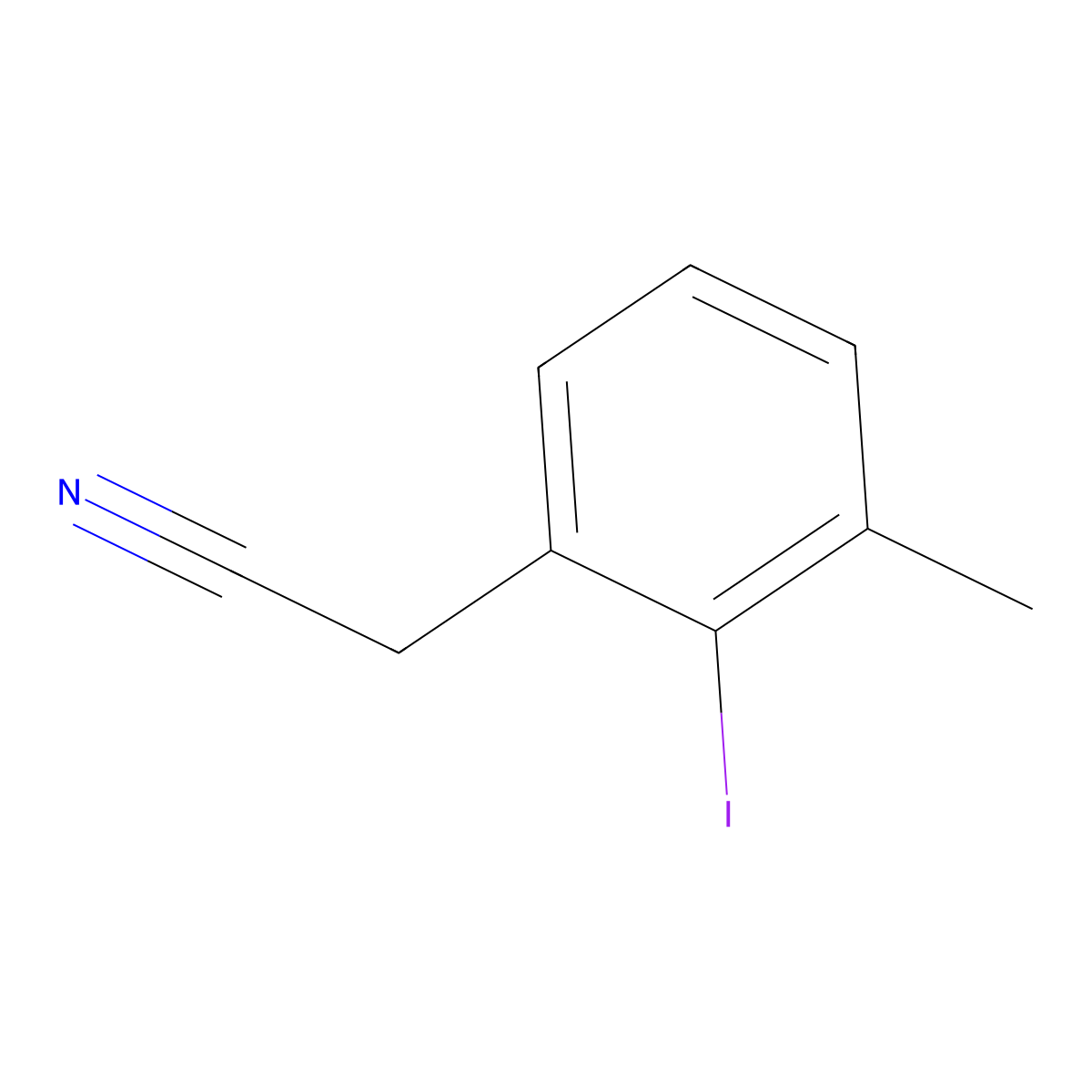 2-(2-Iodo-3-methylphenyl)acetonitrile molecular structure, CAS 1261621-76-4
