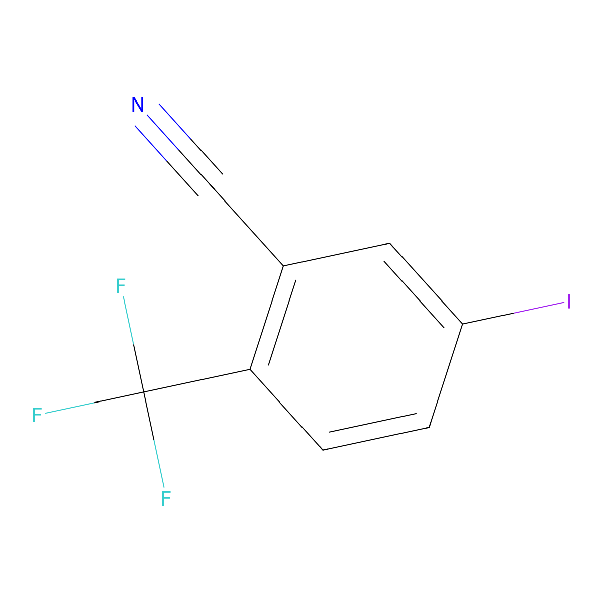 5-Iodo-2-(trifluoromethyl)benzonitrile molecular structure, CAS 1261622-39-2