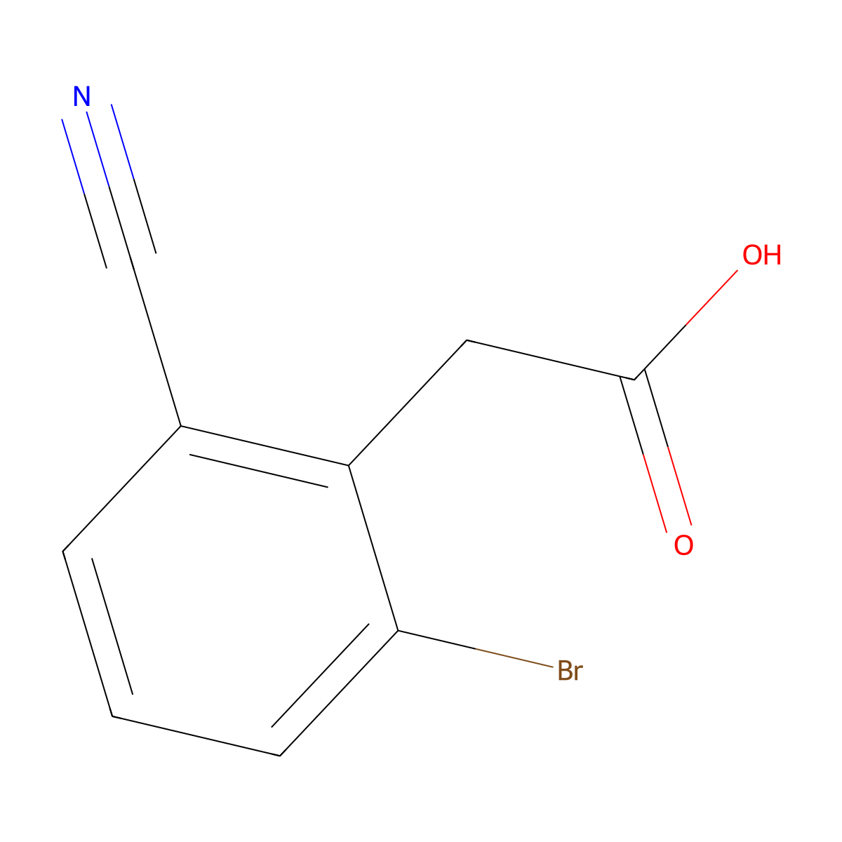 2-(2-Bromo-6-cyanophenyl)acetic acid molecular structure, CAS 1261622-58-5
