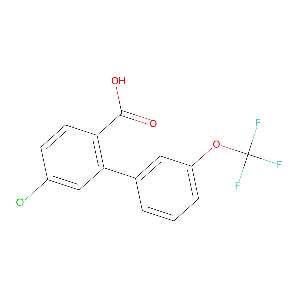 4-Chloro-2-(3-trifluoromethoxyphenyl)benzoic acid molecular structure, CAS 1261623-19-1