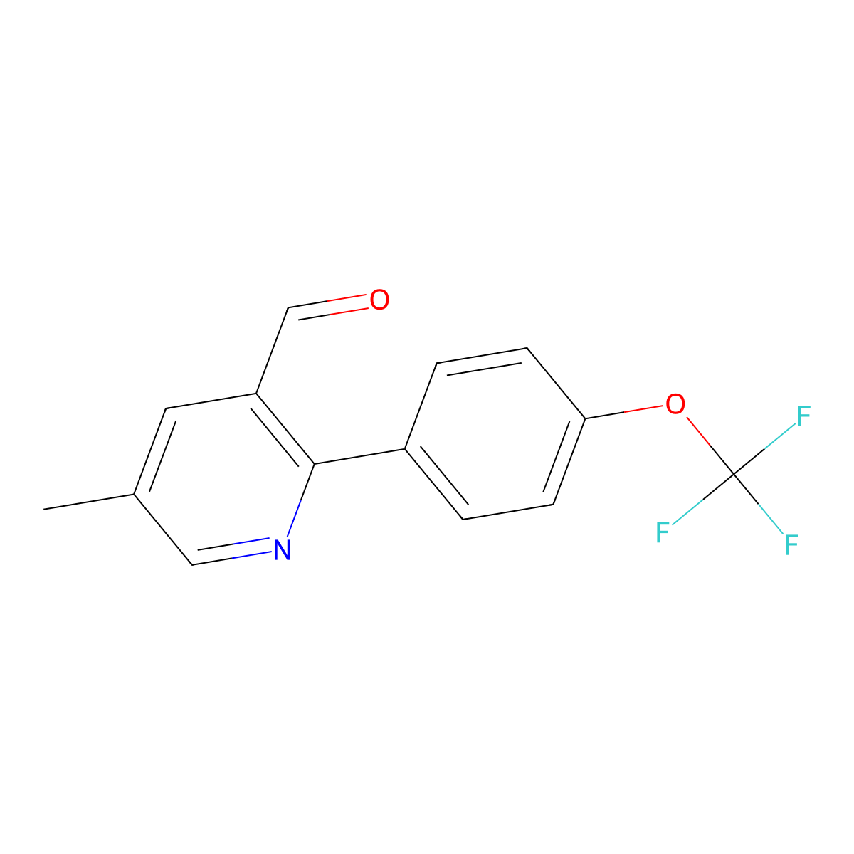 5-Methyl-2-(4-(trifluoromethoxy)phenyl)nicotinaldehyde molecular structure, CAS 1261623-22-6