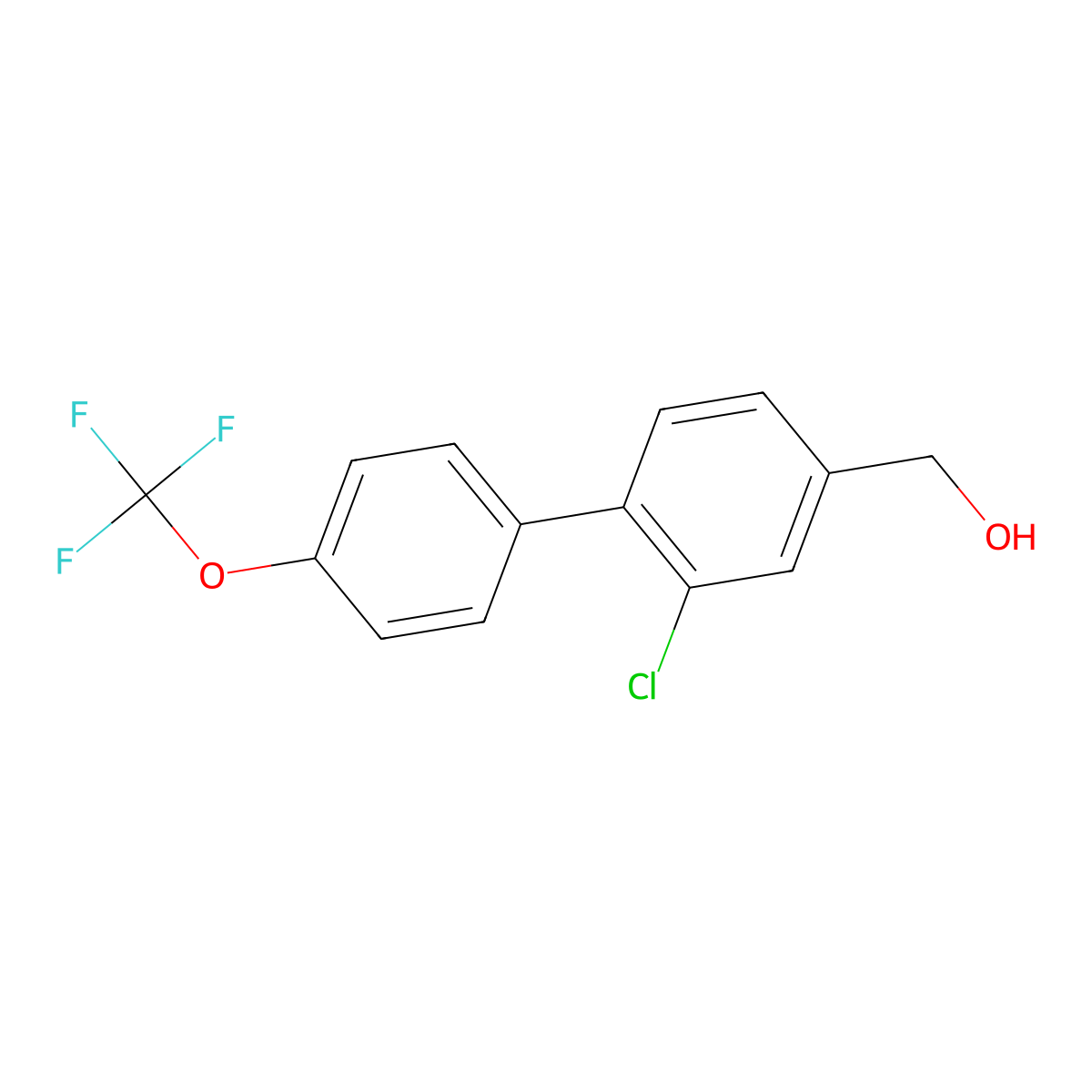 [3-Chloro-4-[4-(trifluoromethoxy)phenyl]phenyl]methanol molecular structure, CAS 1261623-36-2