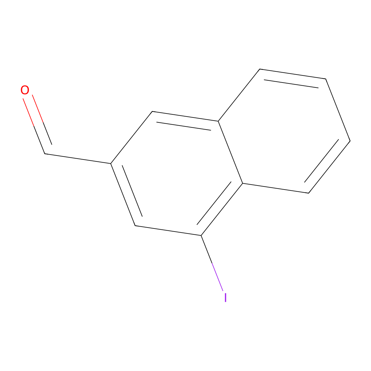 4-Iodonaphthalene-2-carbaldehyde molecular structure, CAS 1261623-56-6