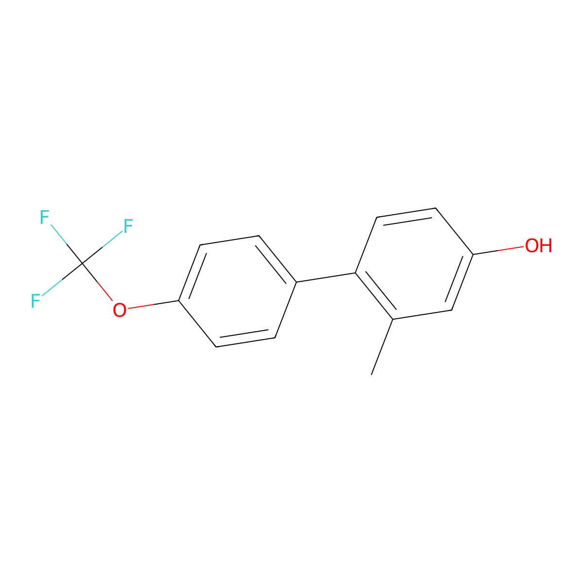 3-Methyl-4-[4-(trifluoromethoxy)phenyl]phenol molecular structure, CAS 1261623-70-4