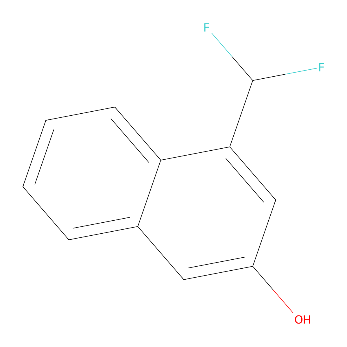 4-(Difluoromethyl)naphthalen-2-ol molecular structure, CAS 1261624-43-4