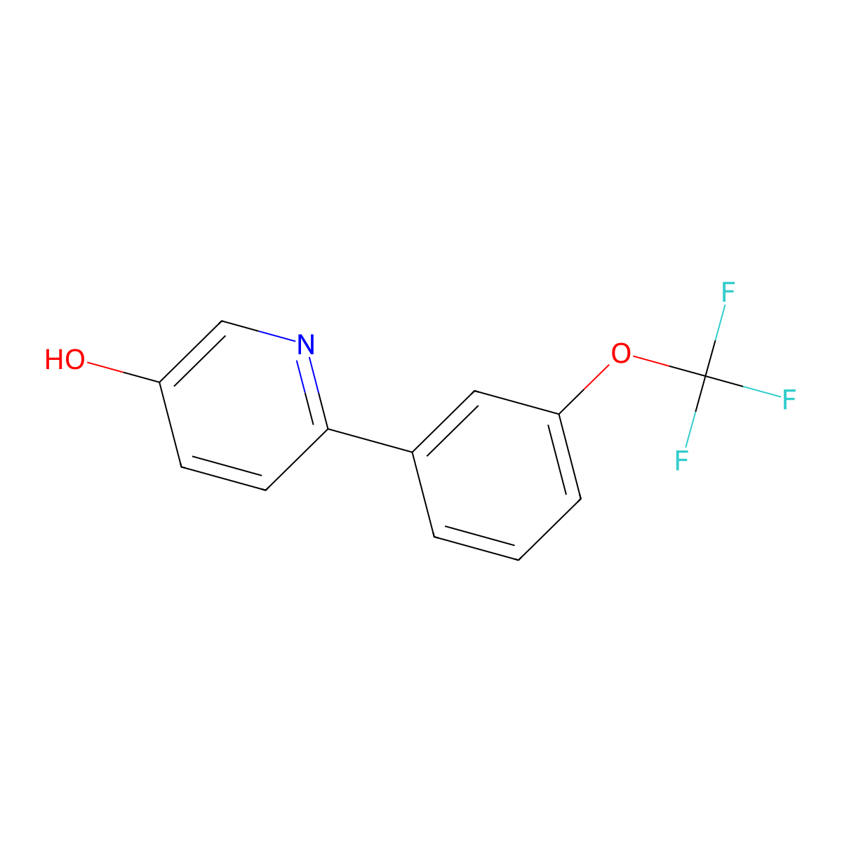 6-[3-(Trifluoromethoxy)phenyl]pyridin-3-ol molecular structure, CAS 1261624-55-8