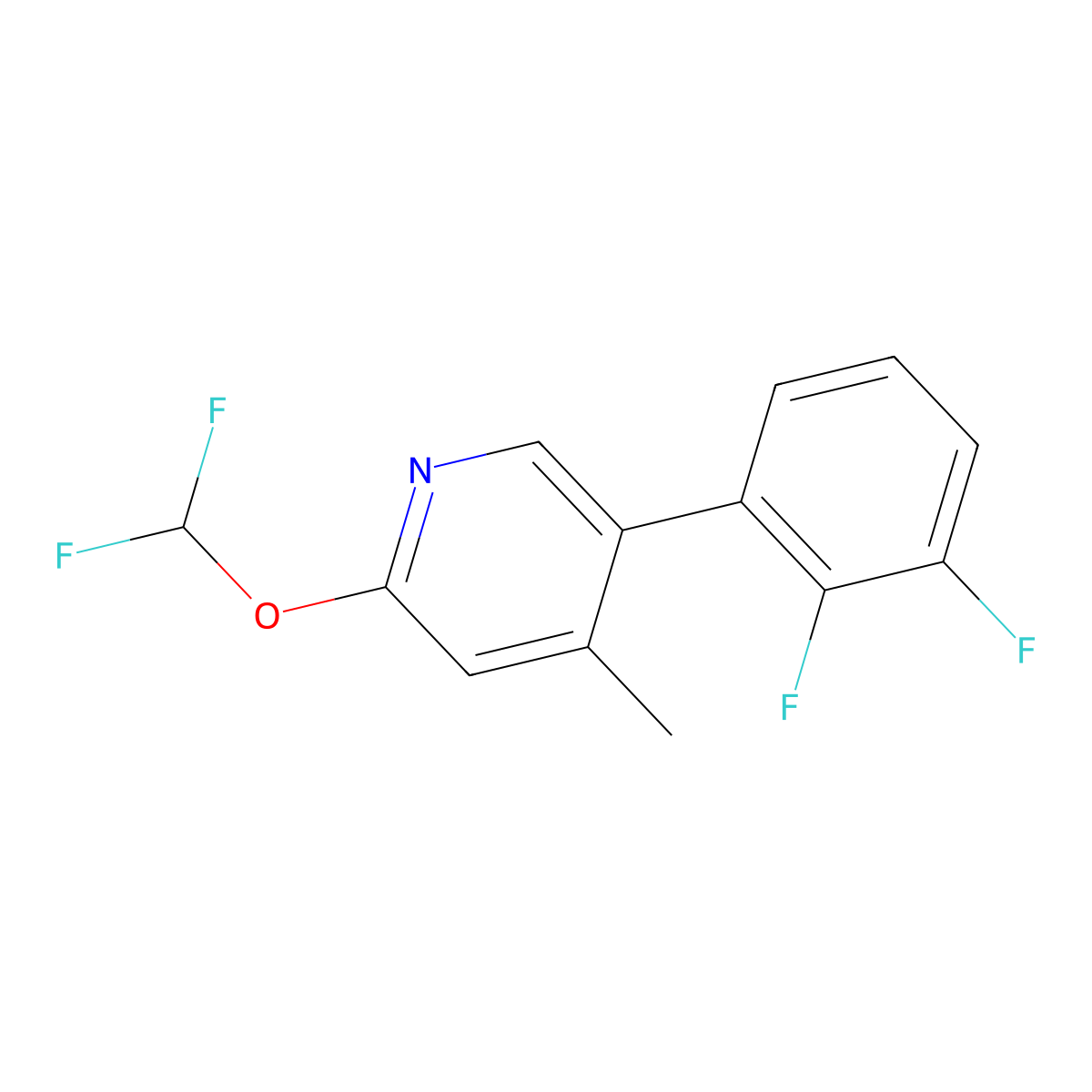 2-(Difluoromethoxy)-5-(2,3-difluorophenyl)-4-methylpyridine molecular structure, CAS 1261624-71-8