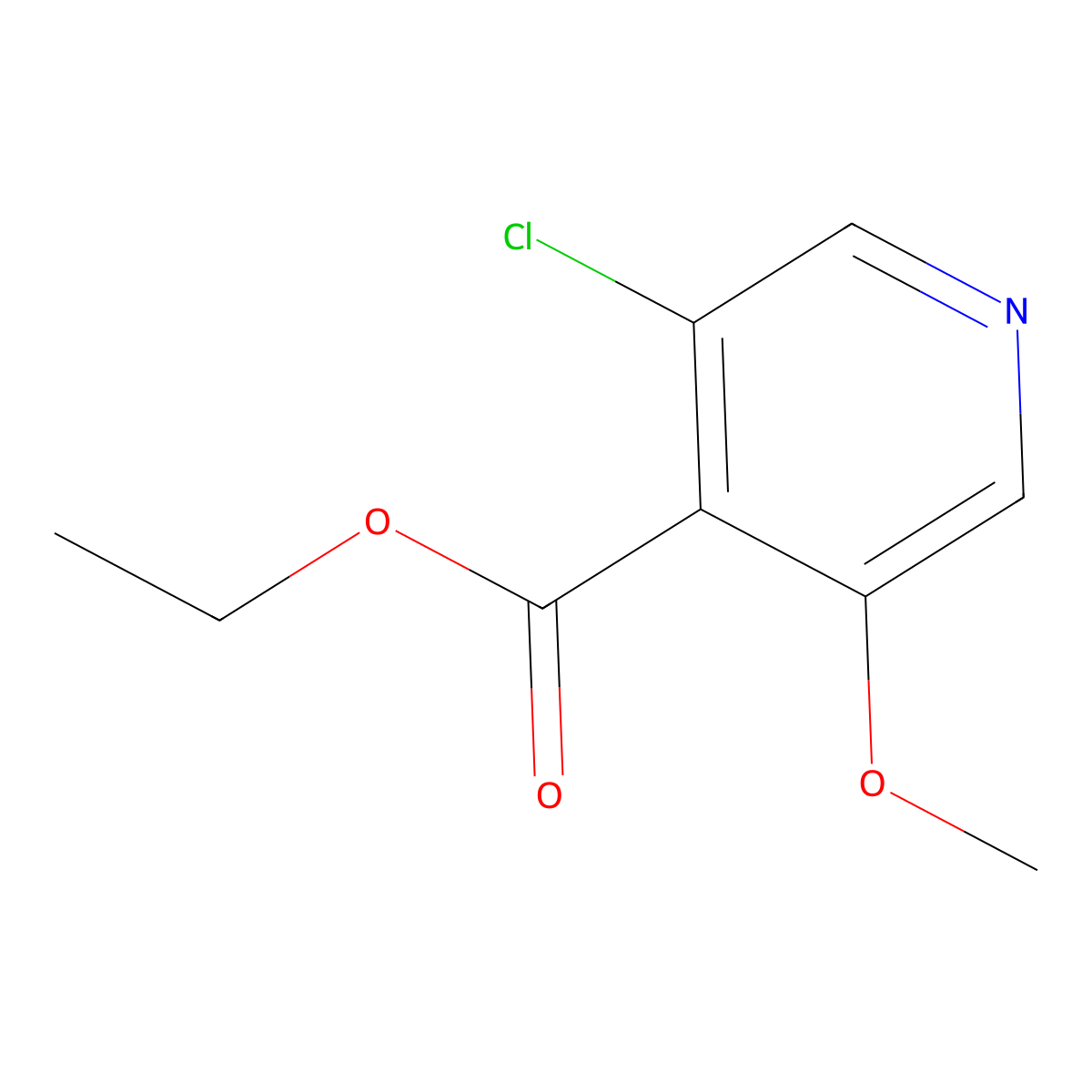 Ethyl 3-chloro-5-methoxypyridine-4-carboxylate molecular structure, CAS 1261624-92-3