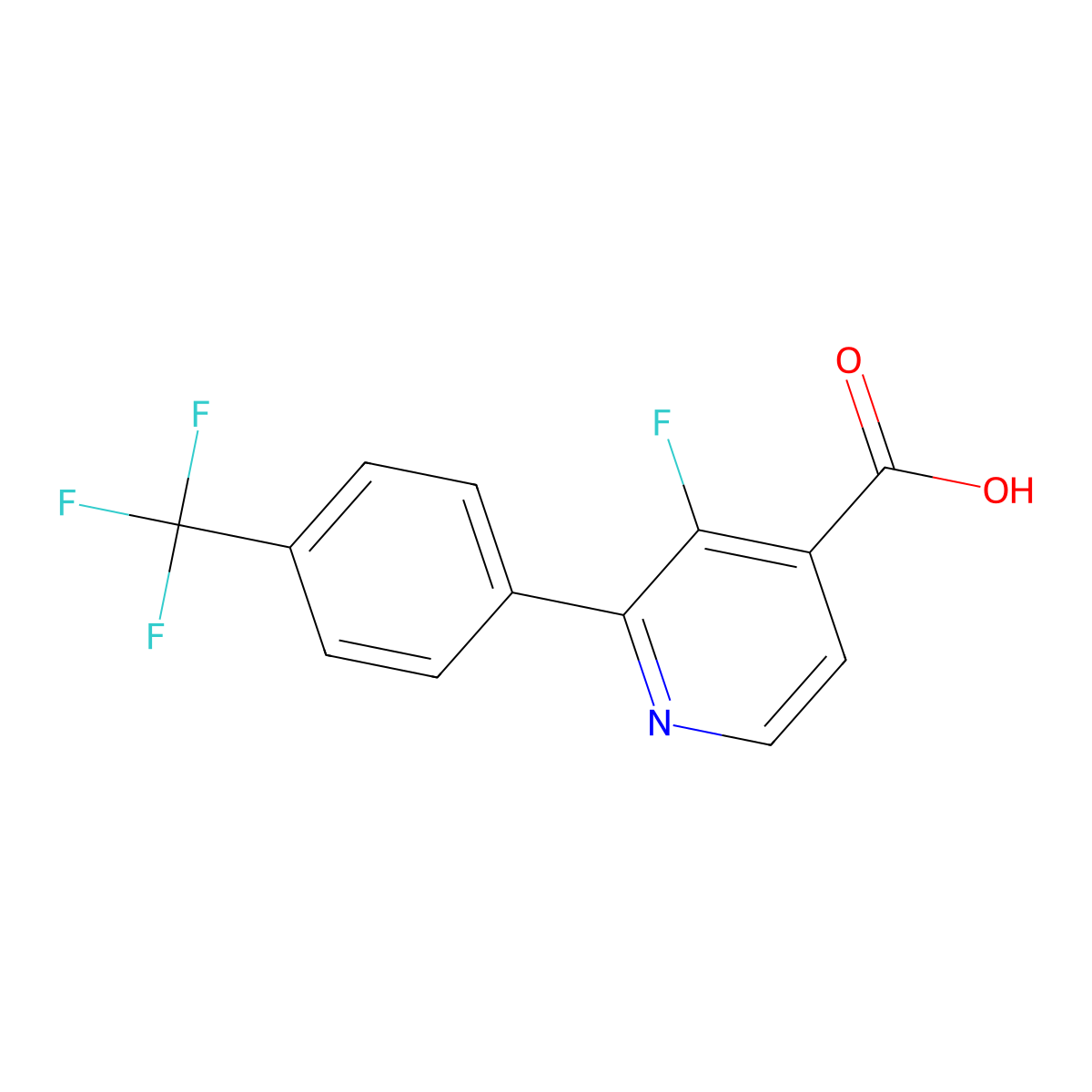 3-Fluoro-2-(4-(trifluoromethyl)phenyl)isonicotinic acid molecular structure, CAS 1261625-19-7
