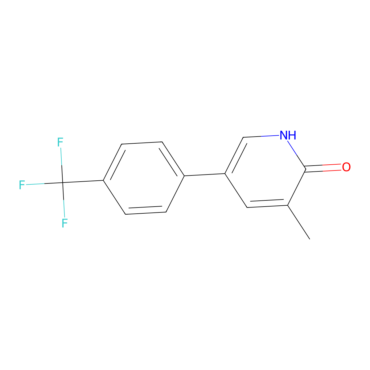 3-Methyl-5-(4-(trifluoromethyl)phenyl)pyridin-2-ol molecular structure, CAS 1261625-55-1