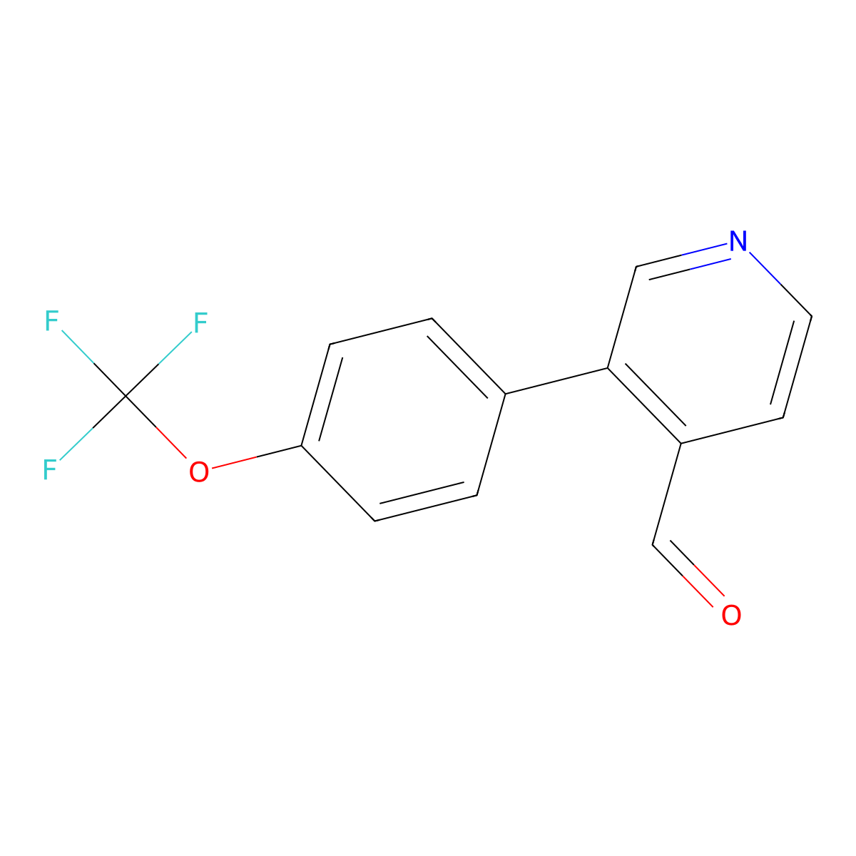 3-(4-(Trifluoromethoxy)phenyl)isonicotinaldehyde molecular structure, CAS 1261626-14-5