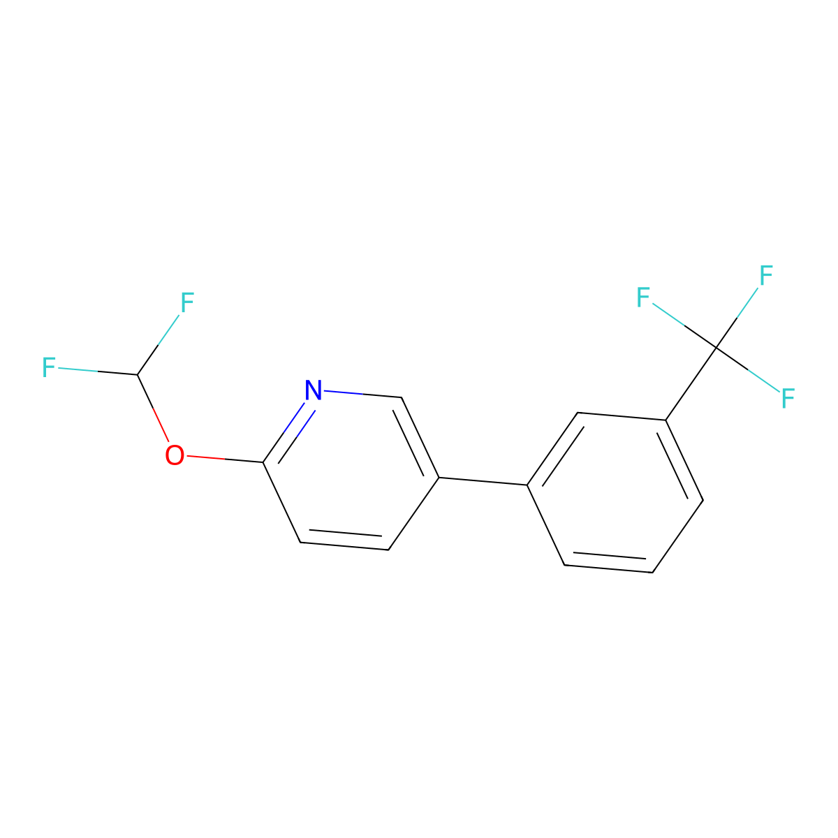 2-(Difluoromethoxy)-5-(3-(trifluoromethyl)phenyl)pyridine molecular structure, CAS 1261628-34-5