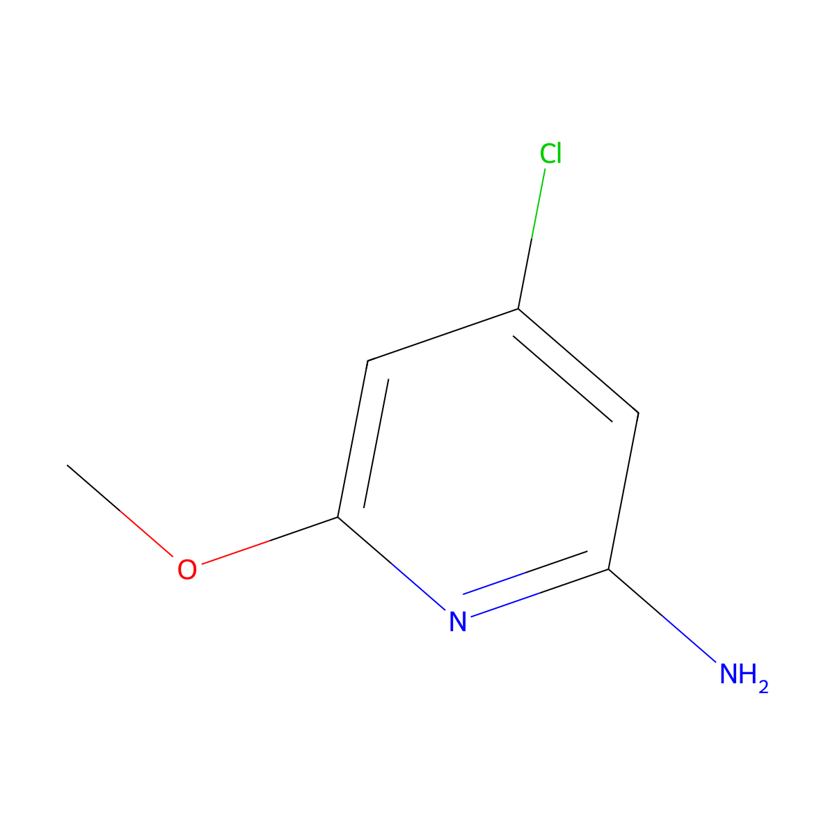 4-Chloro-6-methoxypyridin-2-amine molecular structure, CAS 1261628-71-0
