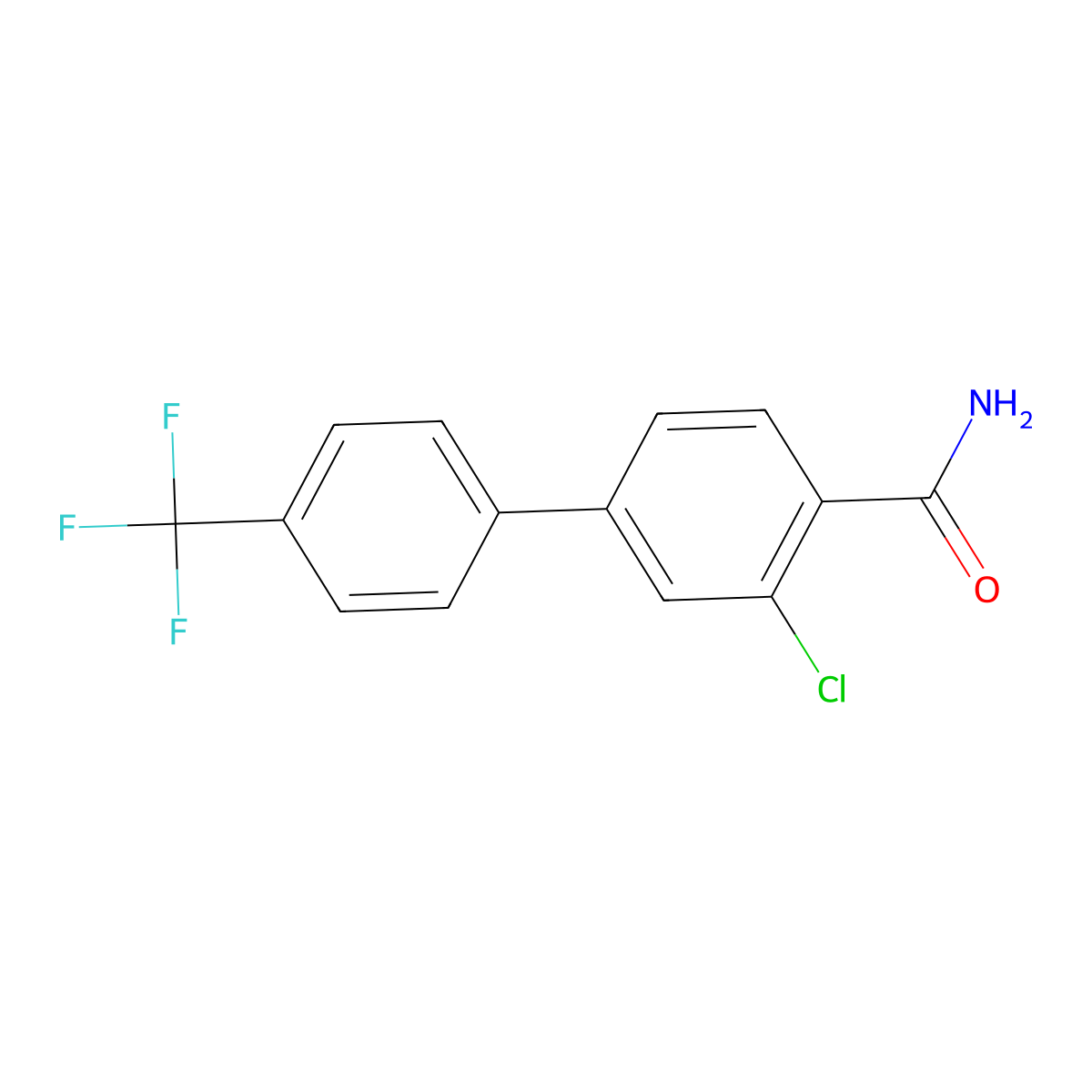 2-Chloro-4-[4-(trifluoromethyl)phenyl]benzamide molecular structure, CAS 1261628-83-4