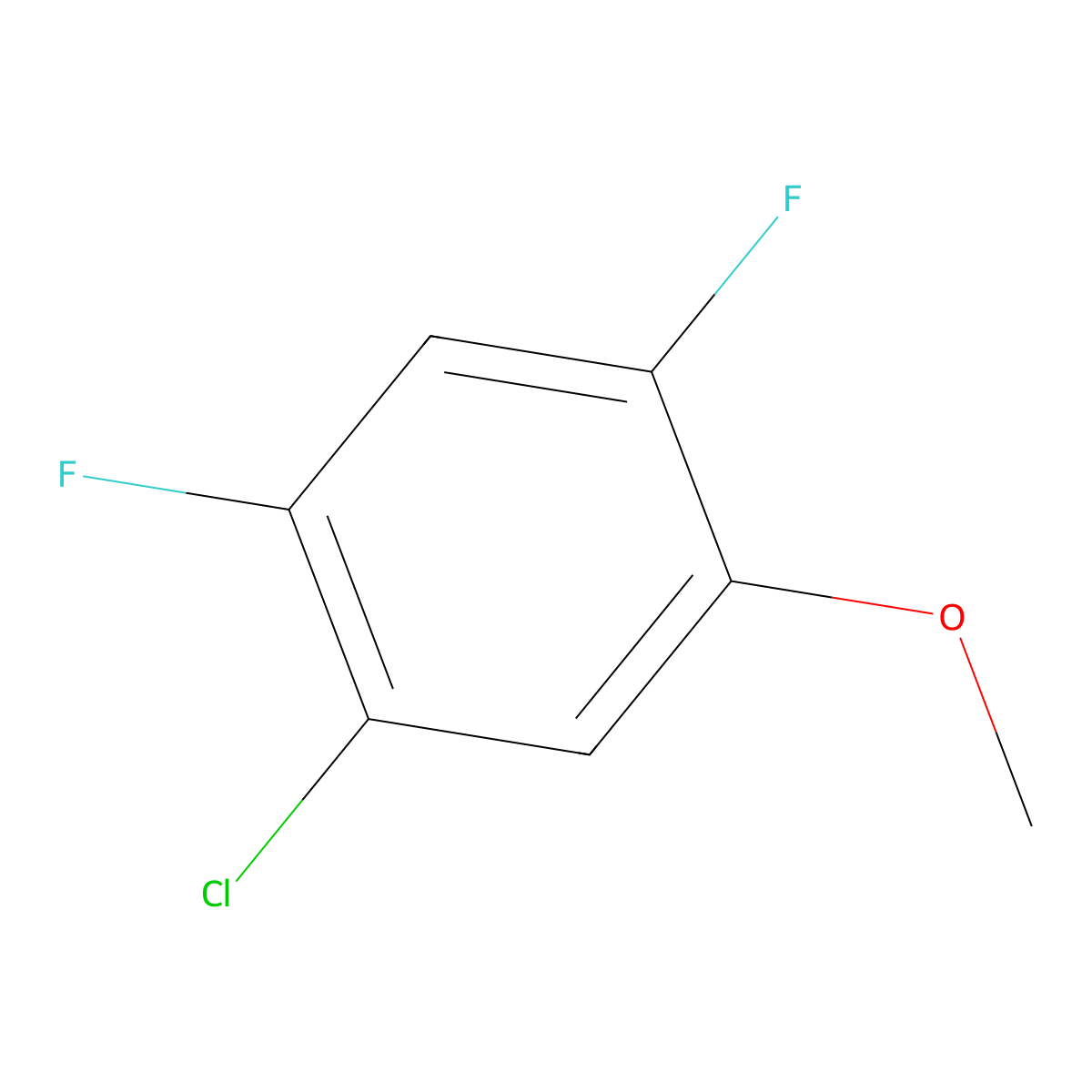 1-Chloro-2,4-difluoro-5-methoxybenzene molecular structure, CAS 1261628-93-6