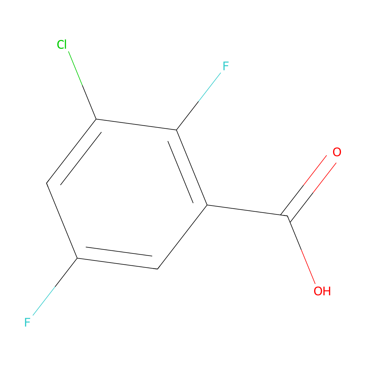 3-Chloro-2,5-difluorobenzoic acid molecular structure, CAS 1261629-01-9