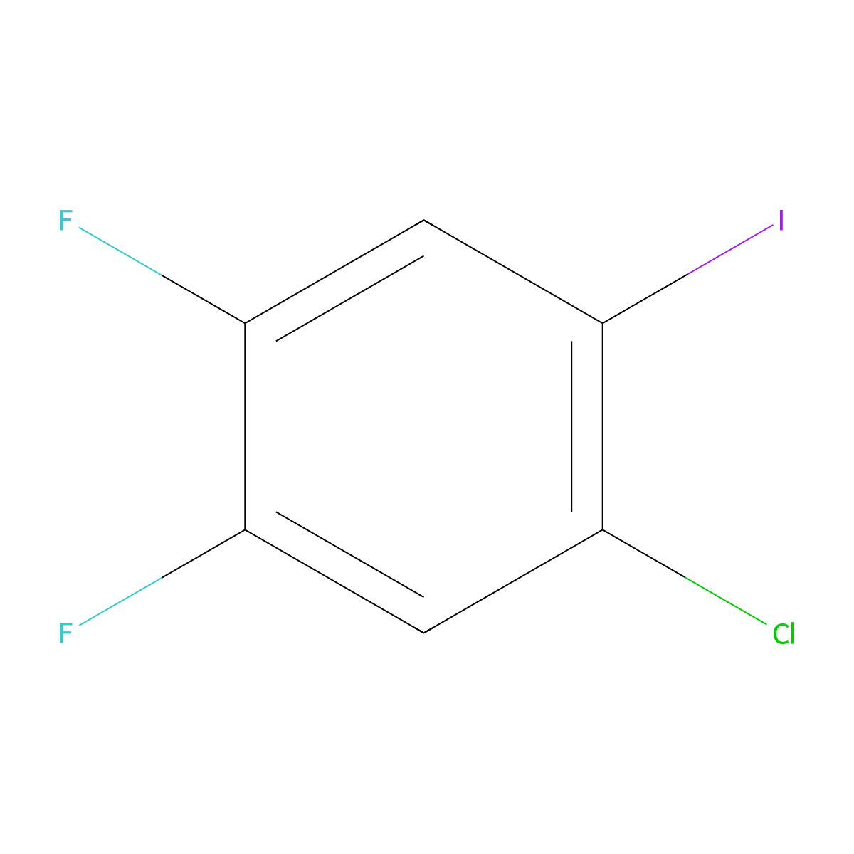 1-Chloro-4,5-difluoro-2-iodobenzene molecular structure, CAS 1261629-20-2