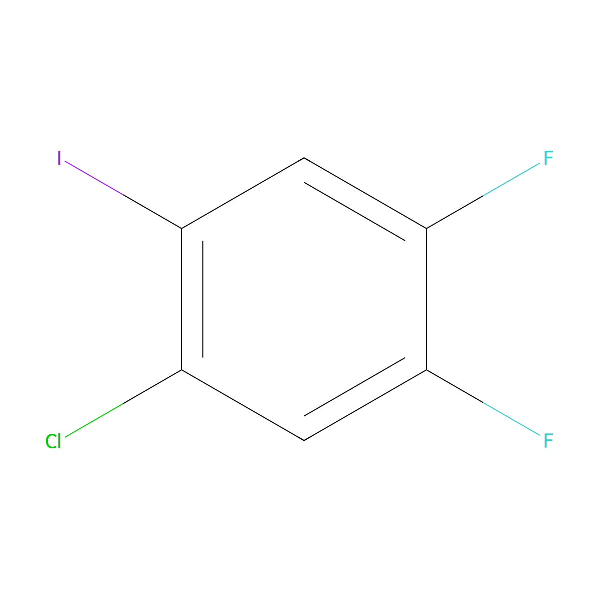 1-Chloro-4,5-difluoro-2-iodobenzene molecular structure, CAS 1261629-20-2