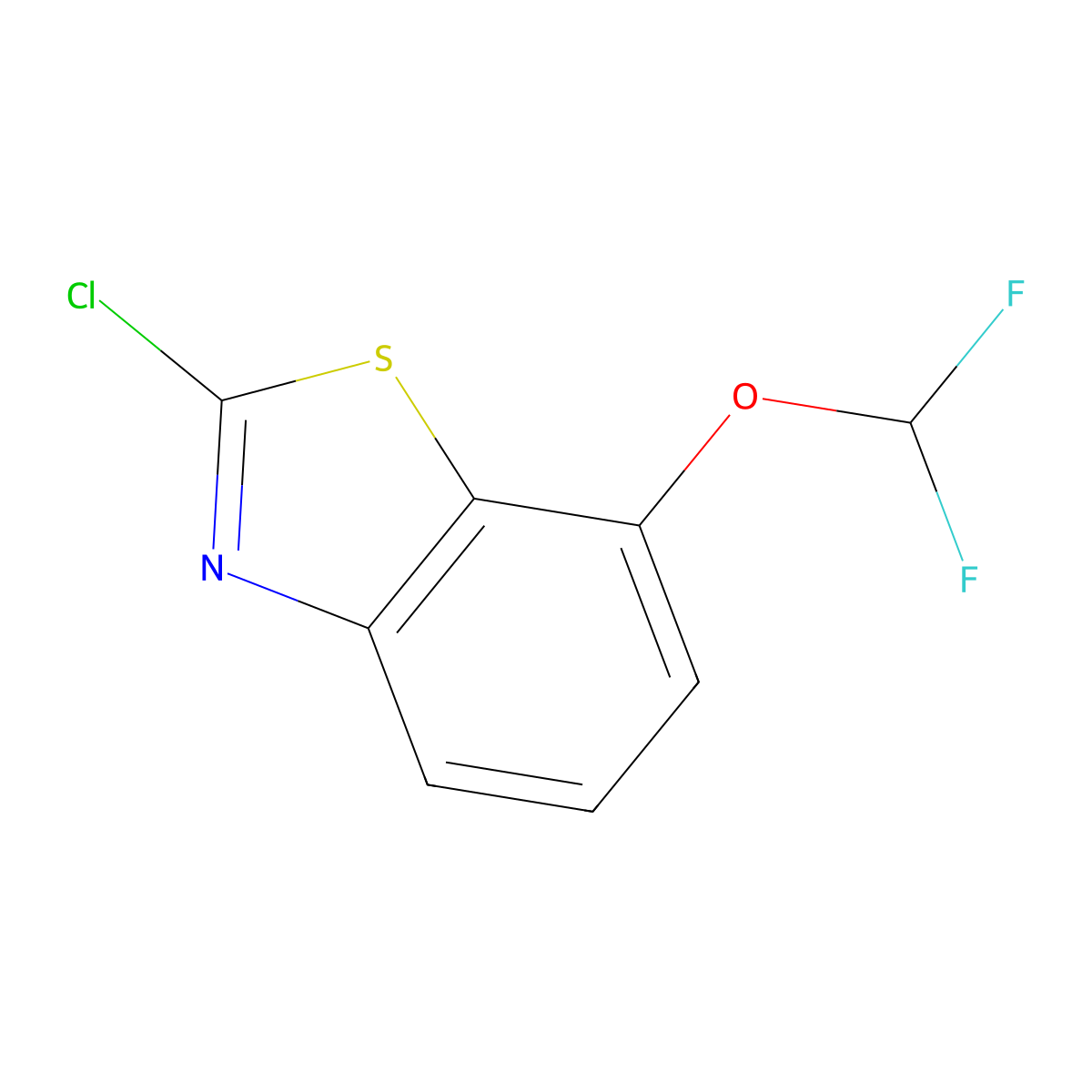 2-Chloro-7-(difluoromethoxy)-1,3-benzothiazole molecular structure, CAS 1261629-26-8
