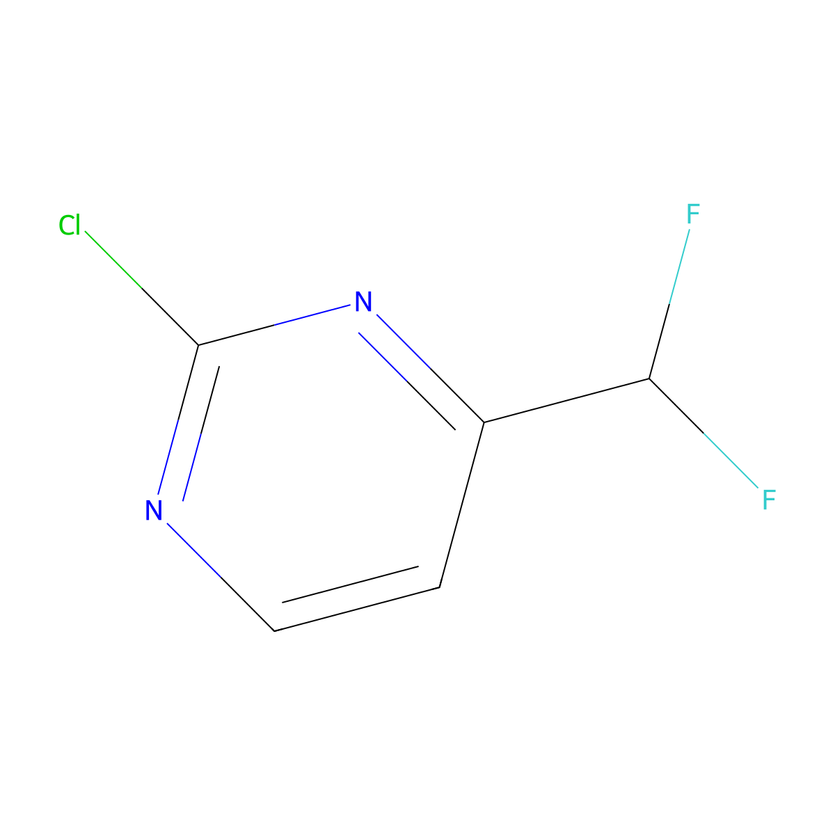 2-Chloro-4-(difluoromethyl)pyrimidine molecular structure, CAS 1261629-31-5